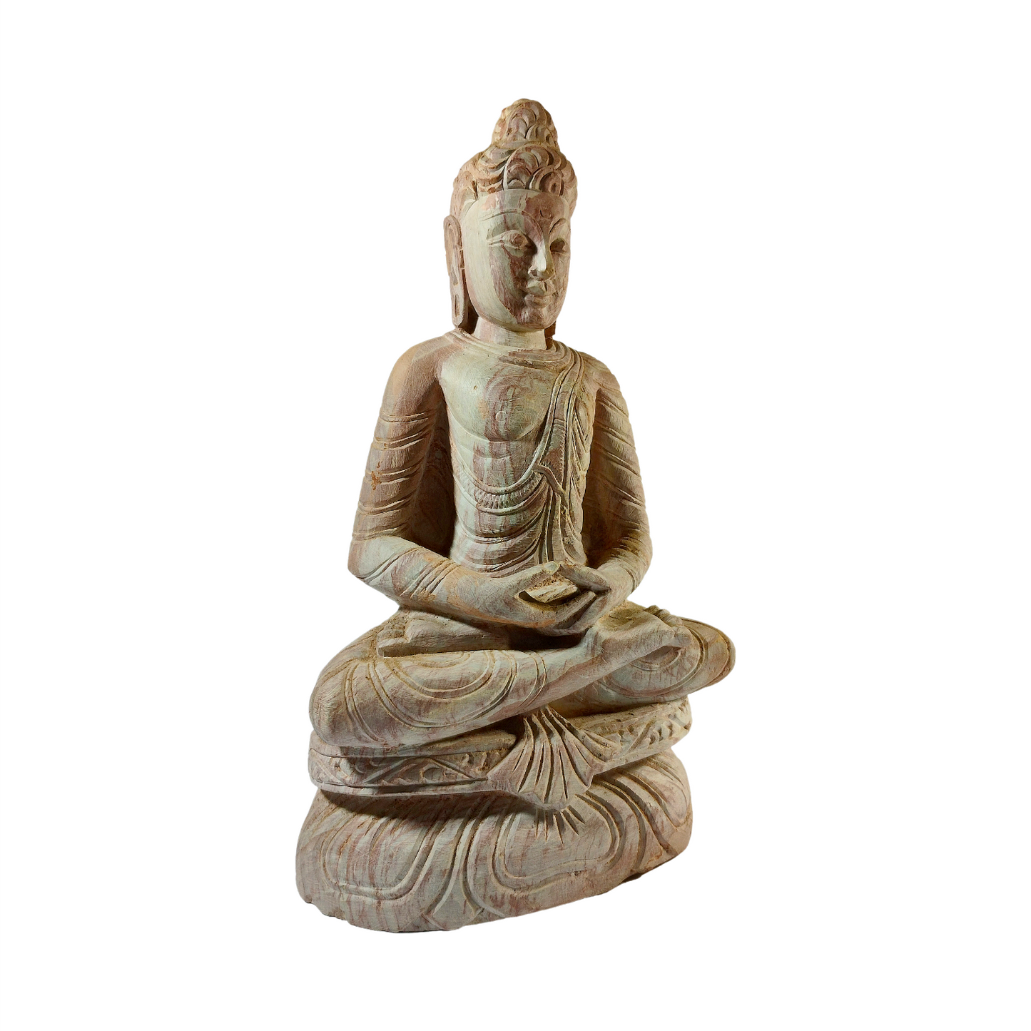 Meditating + Marble Buddha Statue
